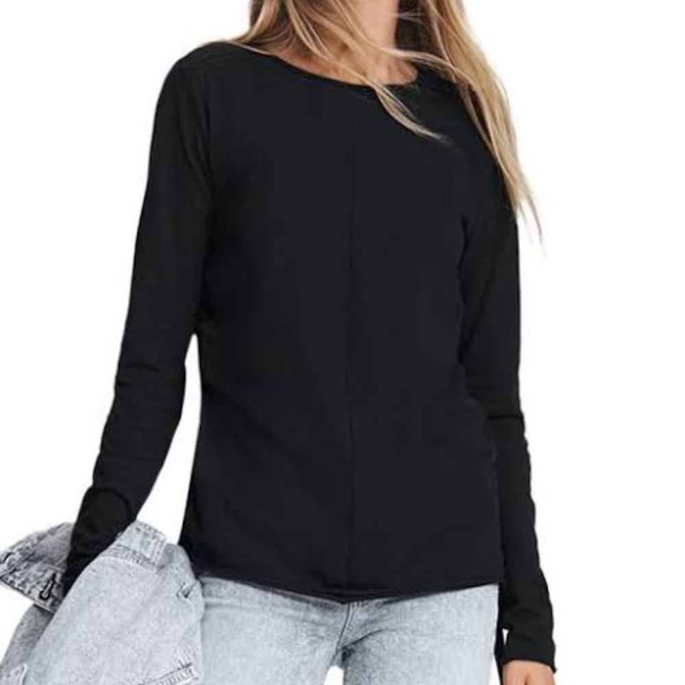 rag & bone Black Cashmere Wide Crew Neck Sweater